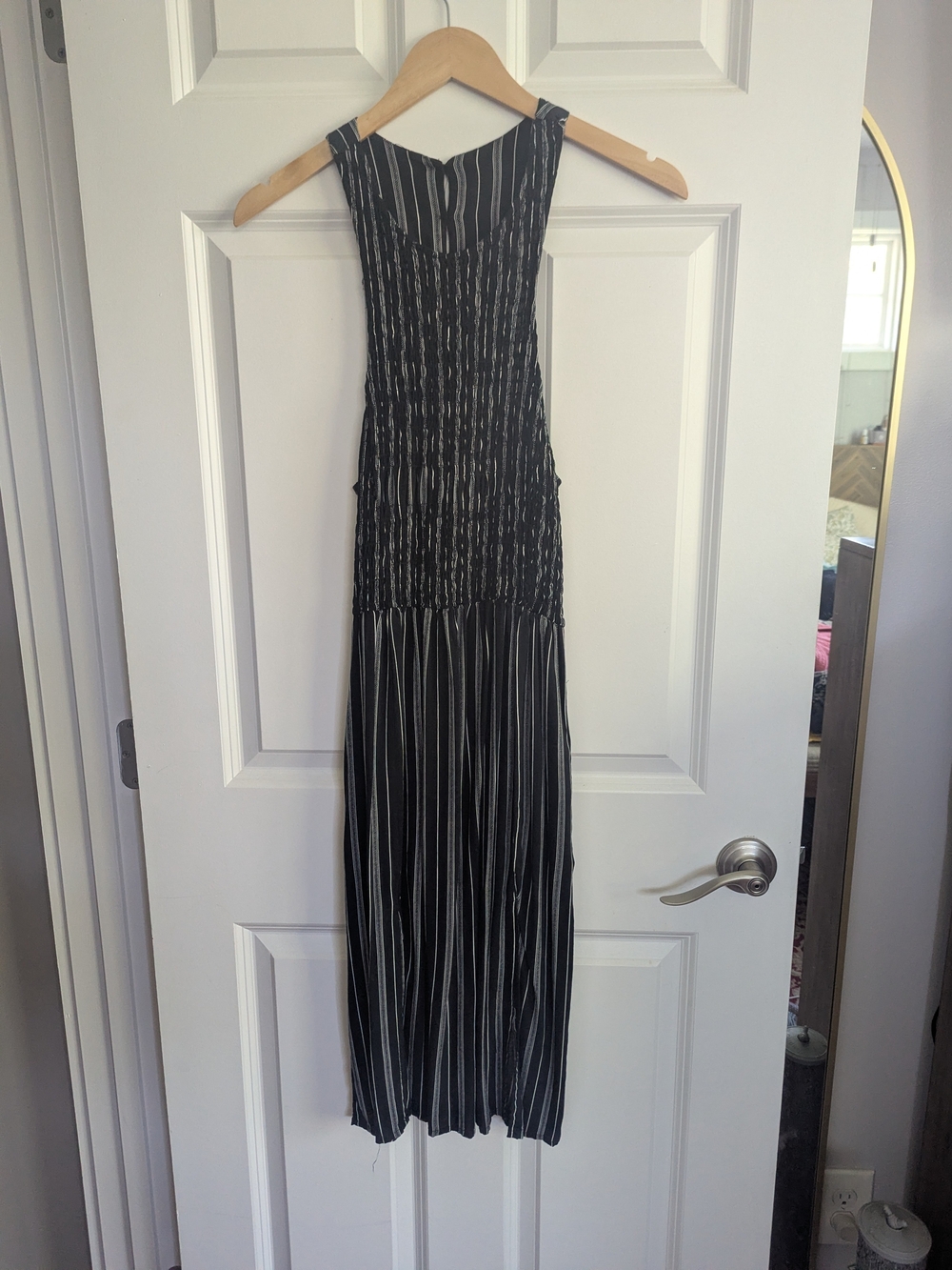 Mimi Chica Black and White Striped Maxi Dress